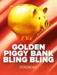 golden piggy bank bling bling slot logo